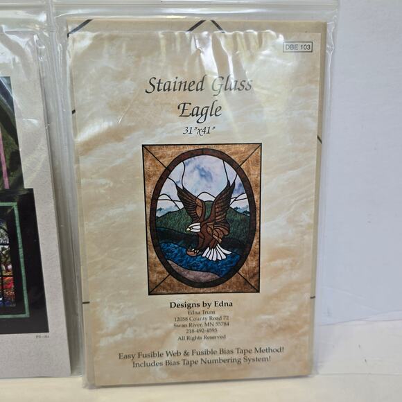 Patch Works Through My Window Designs by Edna Stained Glass Eagle Quilt Patterns - Picture 2 of 5